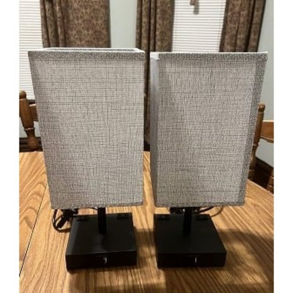 New Touch Control Table Lamps Set of 2 - Nightstand with USB C+A Charging Ports